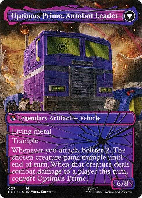 Optimus Prime, Hero // Optimus Prime, Autobot Leader (back face)