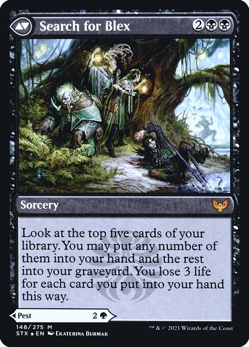 Blex, Vexing Pest // Search for Blex (back face)