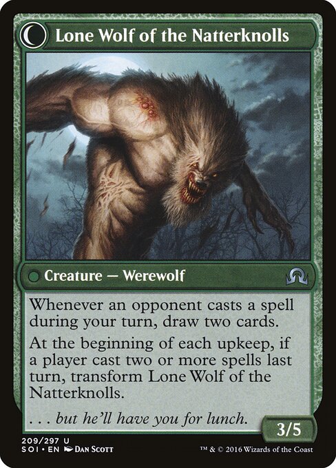 Hermit of the Natterknolls // Lone Wolf of the Natterknolls (back face)