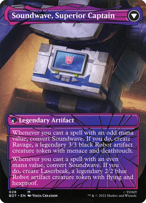 Soundwave, Sonic Spy // Soundwave, Superior Captain (back face)