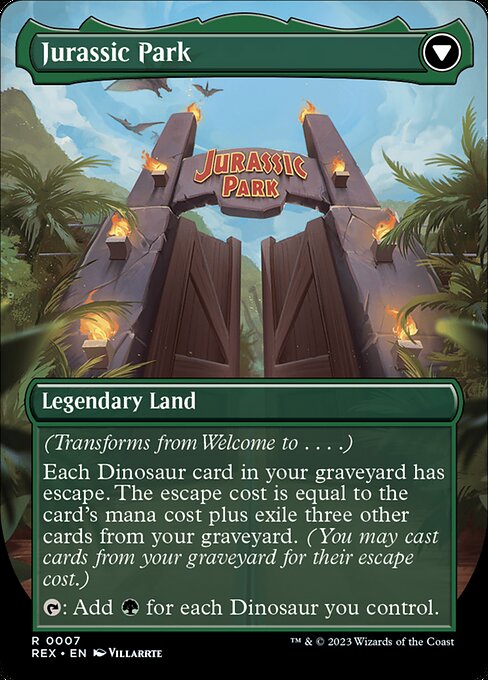 Welcome to . . . // Jurassic Park (back face)