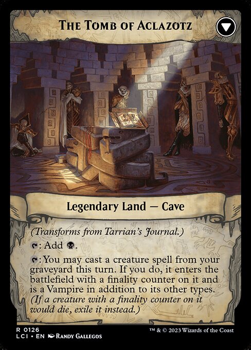 Tarrian's Journal // The Tomb of Aclazotz (back face)