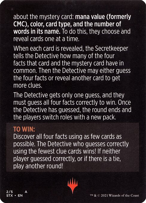 Booster Sleuth // Booster Sleuth (cont'd) (back face)