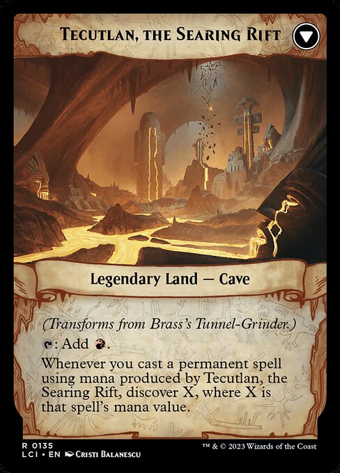 Brass's Tunnel-Grinder // Tecutlan, the Searing Rift (back face)