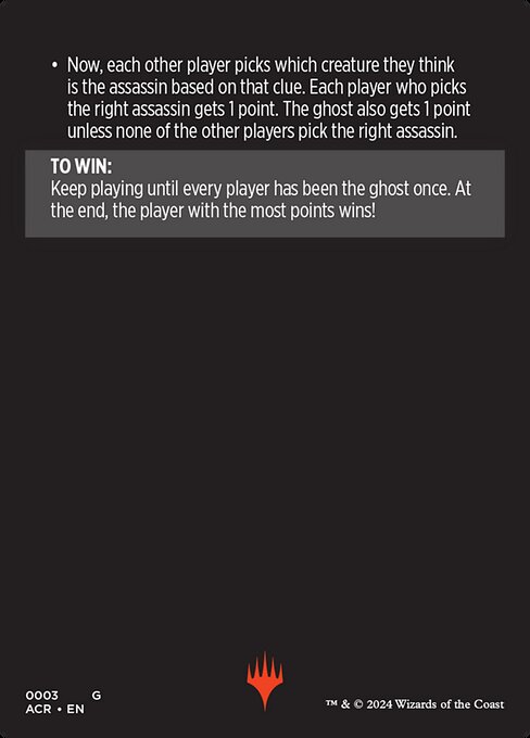 Find the Assassin // Find the Assassin (cont'd) (back face)