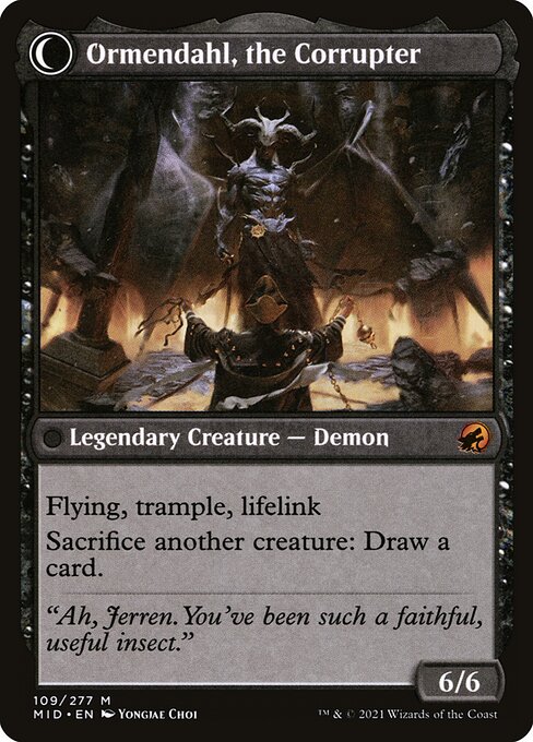 Jerren, Corrupted Bishop // Ormendahl, the Corrupter (back face)