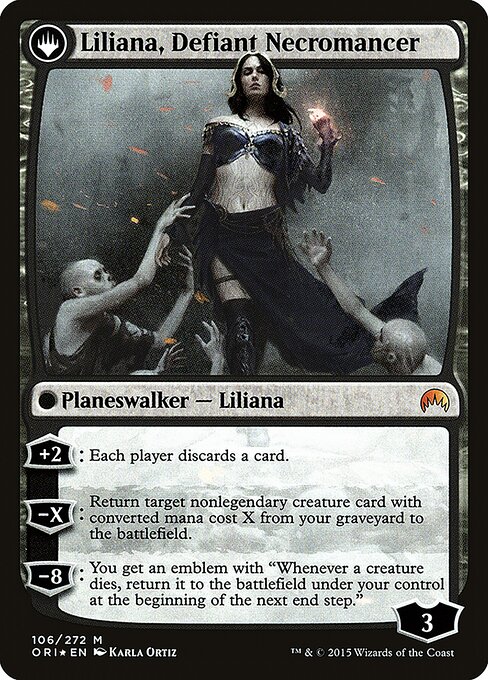Liliana, Heretical Healer // Liliana, Defiant Necromancer (back face)