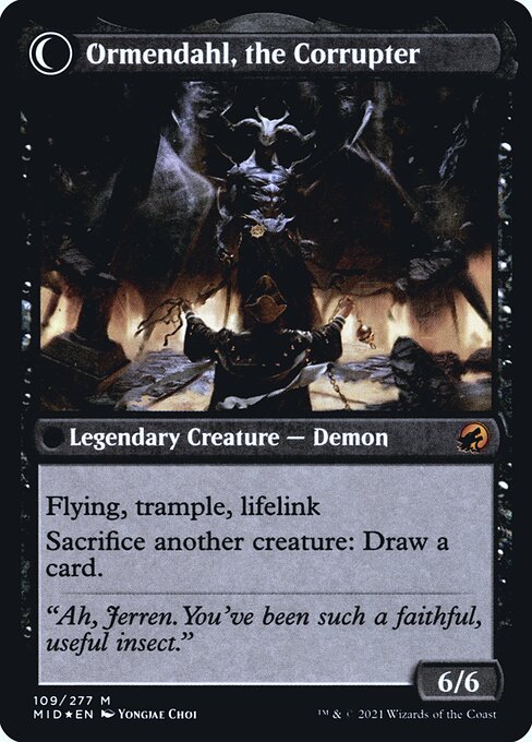 Jerren, Corrupted Bishop // Ormendahl, the Corrupter (back face)