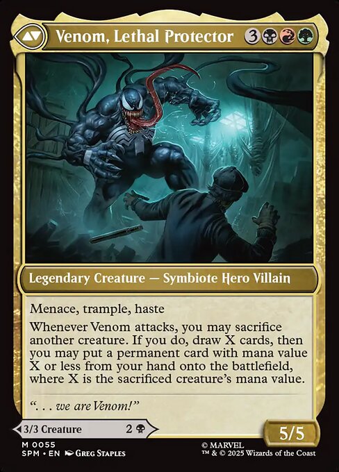 Eddie Brock // Venom, Lethal Protector (back face)