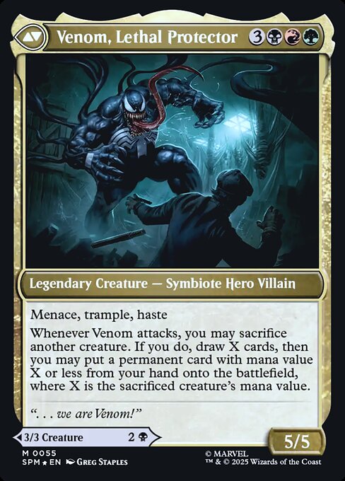 Eddie Brock // Venom, Lethal Protector (back face)