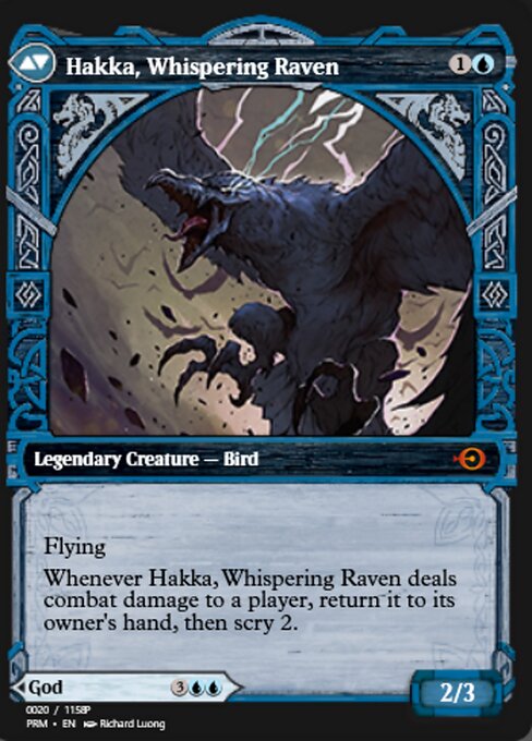 Alrund, God of the Cosmos // Hakka, Whispering Raven (back face)