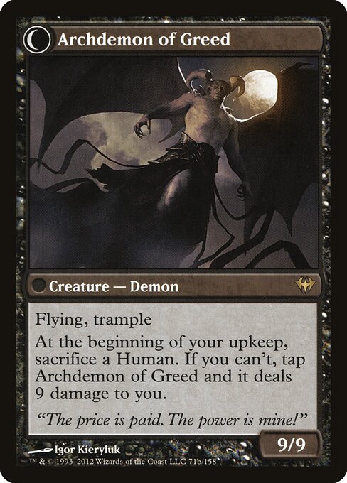 Ravenous Demon // Archdemon of Greed (back face)