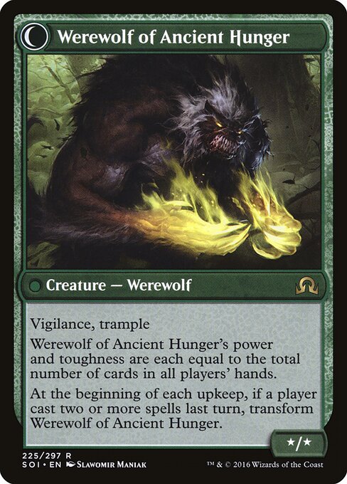 Sage of Ancient Lore // Werewolf of Ancient Hunger (back face)