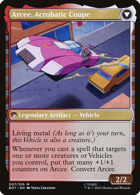 Arcee, Sharpshooter // Arcee, Acrobatic Coupe (back face)