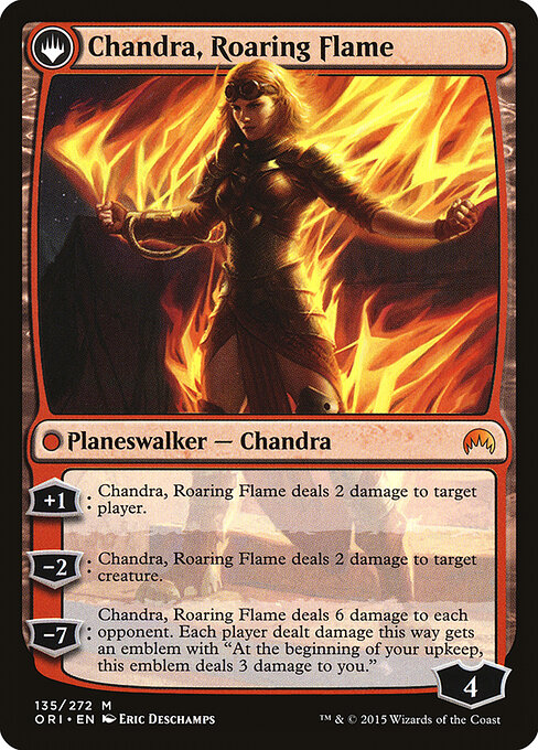 Chandra, Fire of Kaladesh // Chandra, Roaring Flame (back face)