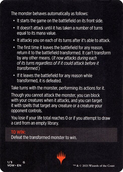 Monster of the Week // Monster of the Week (cont'd) (back face)