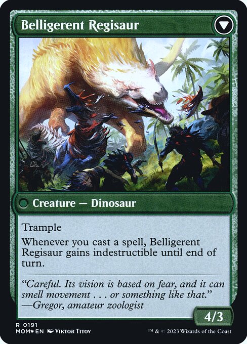 Invasion of Ixalan // Belligerent Regisaur (back face)