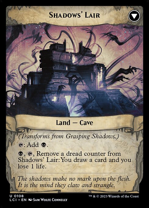 Grasping Shadows // Shadows' Lair (back face)