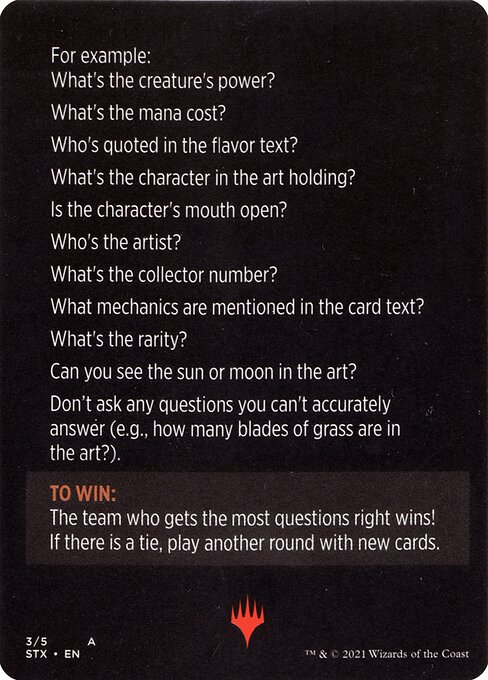 Careful Study (minigame) // Careful Study (cont'd) (back face)