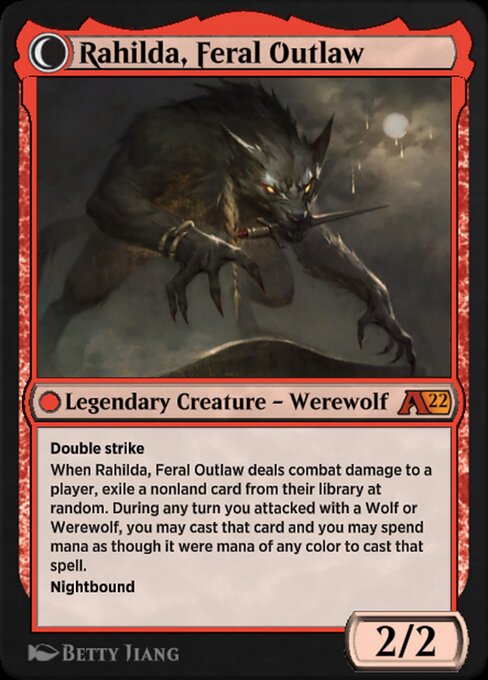 Rahilda, Wanted Cutthroat // Rahilda, Feral Outlaw (back face)