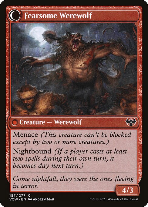Fearful Villager // Fearsome Werewolf (back face)