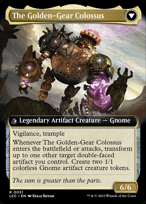 Tetzin, Gnome Champion // The Golden-Gear Colossus (back face)