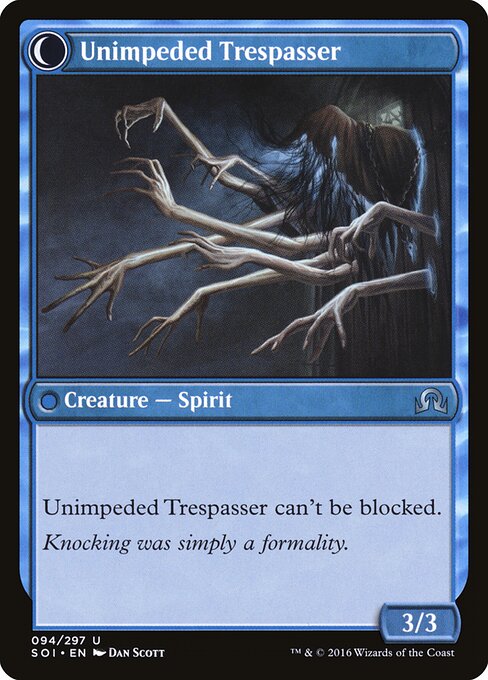Uninvited Geist // Unimpeded Trespasser (back face)