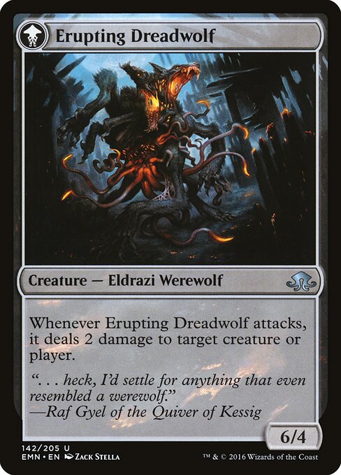 Smoldering Werewolf // Erupting Dreadwolf (back face)