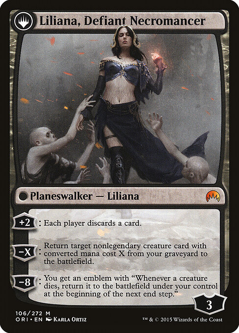 Liliana, Heretical Healer // Liliana, Defiant Necromancer (back face)