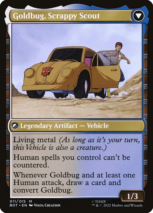 Goldbug, Humanity's Ally // Goldbug, Scrappy Scout (back face)