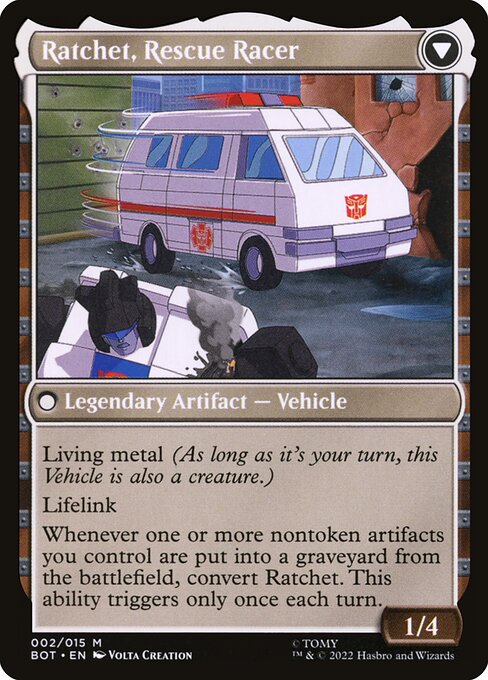 Ratchet, Field Medic // Ratchet, Rescue Racer (back face)