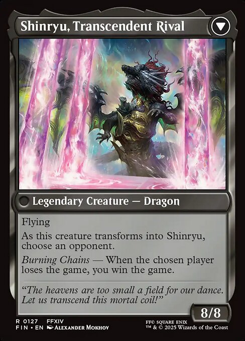 Zenos yae Galvus // Shinryu, Transcendent Rival (back face)