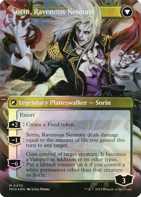 Sorin of House Markov // Sorin, Ravenous Neonate (back face)