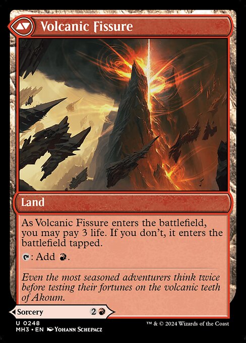 Sundering Eruption // Volcanic Fissure (back face)
