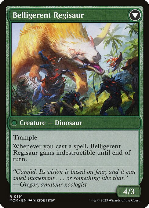 Invasion of Ixalan // Belligerent Regisaur (back face)