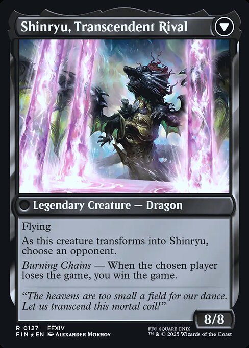Zenos yae Galvus // Shinryu, Transcendent Rival (back face)