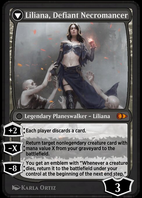 Liliana, Heretical Healer // Liliana, Defiant Necromancer (back face)
