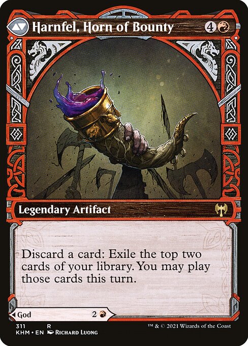 Birgi, God of Storytelling // Harnfel, Horn of Bounty (back face)