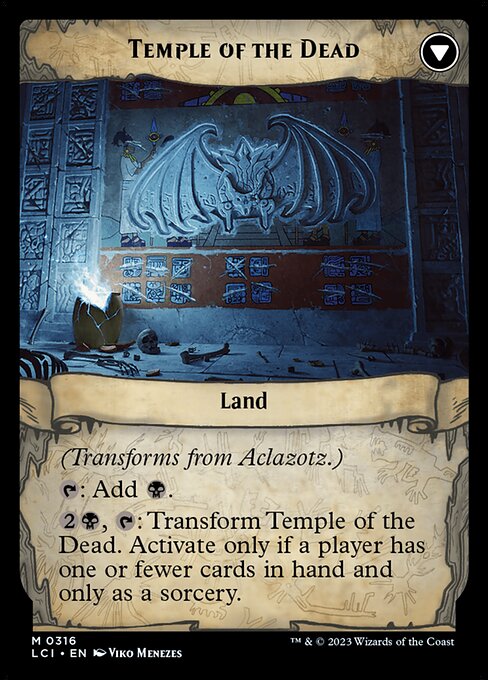 Aclazotz, Deepest Betrayal // Temple of the Dead (back face)