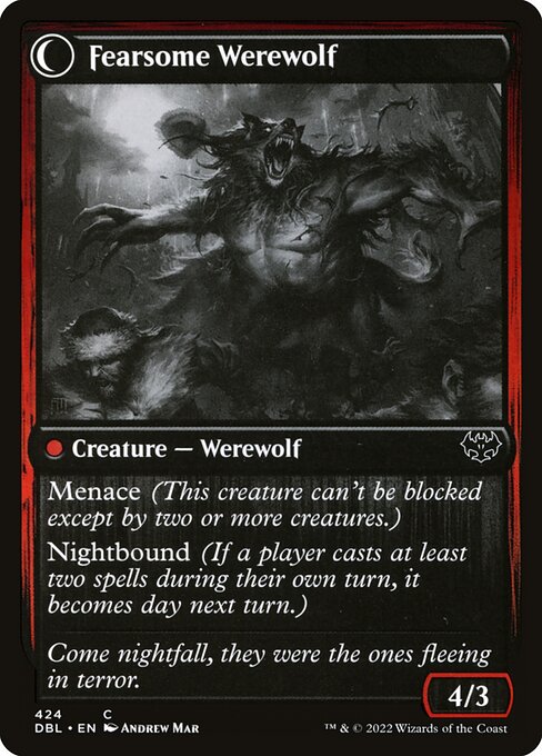 Fearful Villager // Fearsome Werewolf (back face)