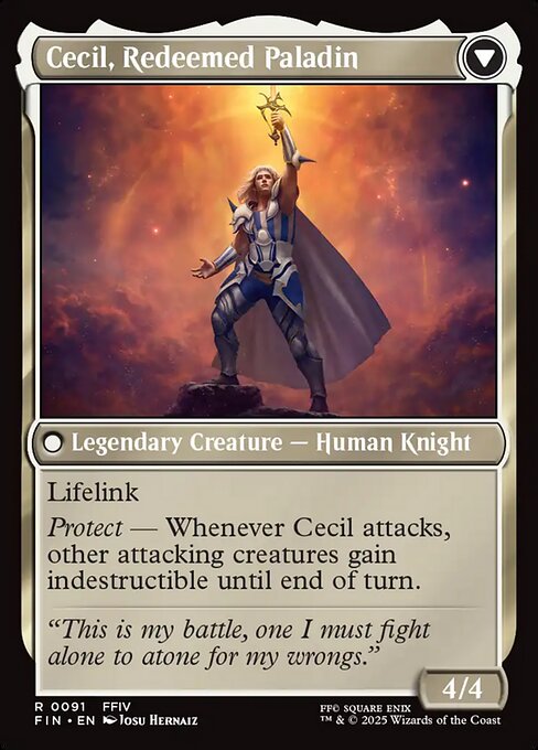Cecil, Dark Knight // Cecil, Redeemed Paladin (back face)