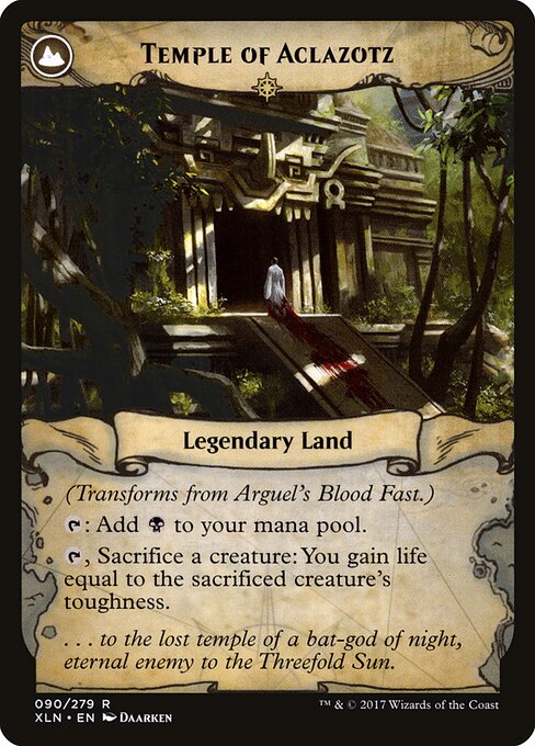 Arguel's Blood Fast // Temple of Aclazotz (back face)