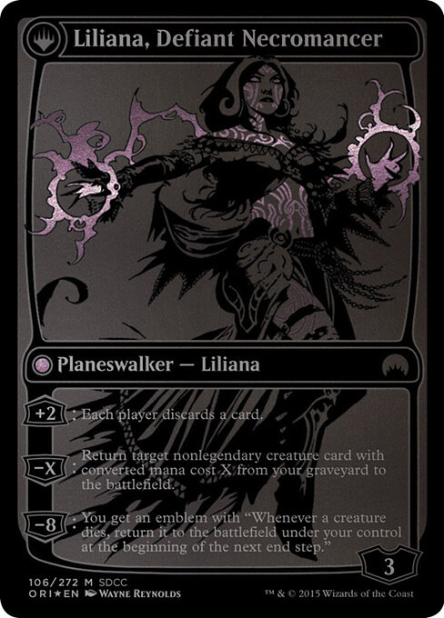 Liliana, Heretical Healer // Liliana, Defiant Necromancer (back face)