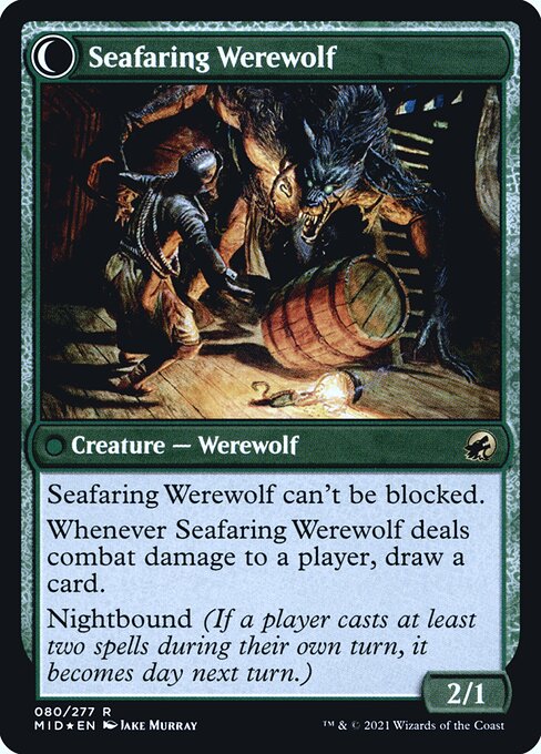 Suspicious Stowaway // Seafaring Werewolf (back face)