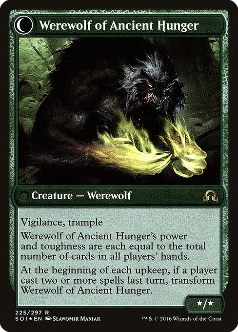 Sage of Ancient Lore // Werewolf of Ancient Hunger (back face)