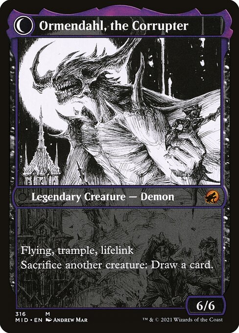 Jerren, Corrupted Bishop // Ormendahl, the Corrupter (back face)