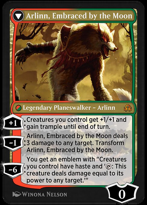Arlinn Kord // Arlinn, Embraced by the Moon (back face)
