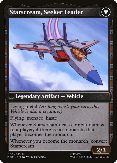 Starscream, Power Hungry // Starscream, Seeker Leader (back face)