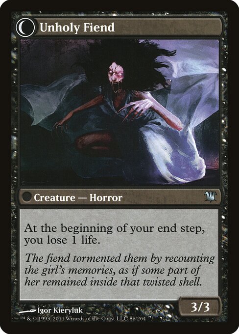 Cloistered Youth // Unholy Fiend (back face)