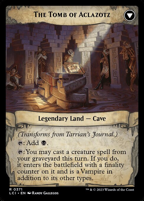Tarrian's Journal // The Tomb of Aclazotz (back face)